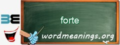 WordMeaning blackboard for forte